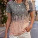 Cicy Bell Womens Summer Floral T-Shirts Casual Short Sleeve Tops Basic Tees (Gray)