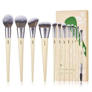 Jessup Vegan Makeup Brushes Set Premium Synthetic Powder Foundation Highlight Concealer Eyeshadow Blending Eyebrow Liner Spoolie Brush Set Burlywood 12pcs T327