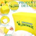 Oudain Lemonade Stand Supplies Tablecloth Stretch Spandex Table Cover Lemonade Vendor Tablecloth for Standard Folding Tables Summer Gathering Beach Picnic Lemon Birthday Party Decor(Yellow,4ft)