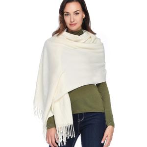 HOYAYO Extra Large Thick Pashmina Shawl Wraps - Wool Soft Winter Warm Scarves Travel Blanket for Women (Beige)