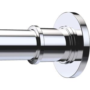 BRIOFOX Industrial Shower Curtain Rod - Rustproof Non-Slip 43-72 Inch 304 Stainless Steel, Chrome