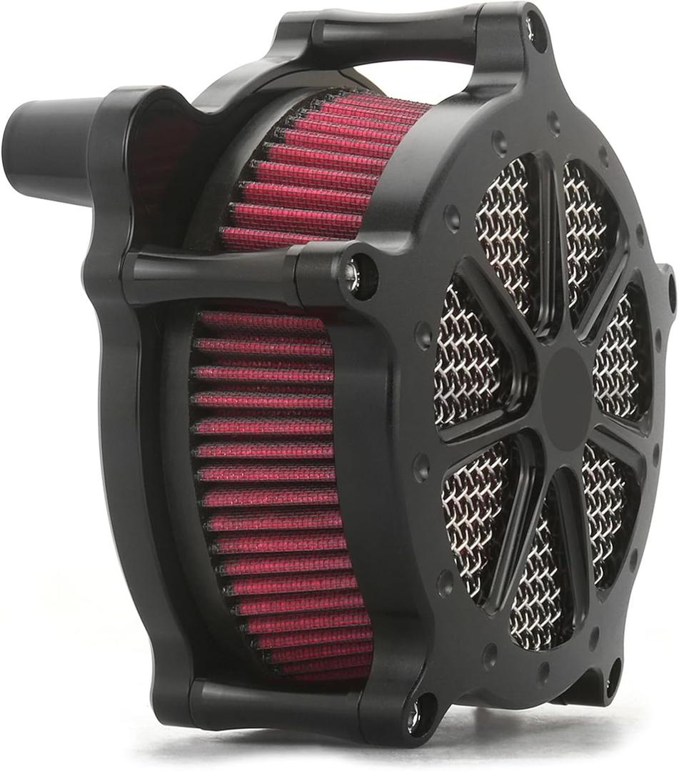 For harley air cleaner filter Sportster Softail Touring street road king glide Dyna for harley davidson air intake filters (Black Speed 7 style -red filter, D-For M8 Touring/Softail 2018-UP)