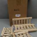 Zopeal 18 Pcs Bamboo Wooden Plate Racks Dish Rack Stand Holder 3/6/ 7 Slots Drainboard Drying Drainer Kitchen Cabinet Organizer for Dish Plate Bowl Cup Pot Lid Book