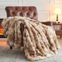 NEWCOSPLAY Faux Fur Throw Blanket Tie Dye Luxury Fluffy Thick Warm Bubble Blanket for Couch Sofa Bed 1000GSM (Tie Dye Bubble Thick, Throw(50"x60"))