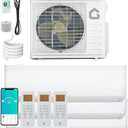 GarveeHome 35000 BTU 4 Zone Mini Split AC/Heating System, Wifi Enabled 19 SEER2 208-230V 3 Zone 9000 + 9000 +12000+ 12000 BTU Ductless Split Unit AC w/Pre-Charged Condenser, Heat Pump