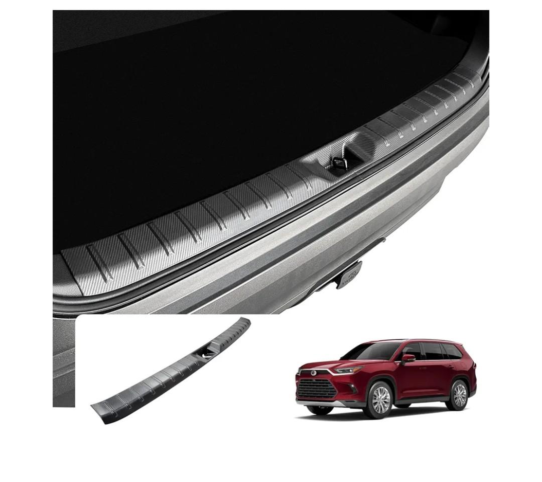 Rear Trunk Bumper Protector for 2025 2024 Grand Highlander Accessories, Trunk Door Sill Protector for Toyota Grand Highlander Accessories 2024 2025, Carbon Fiber Pattern 2 PCs