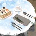 Giwawa Winter Deer Round Tablecloth 60 Inch Pine Tree Table Cloth Holiday Decorative Table Cover for Home Kitchen Dining Room Picnic Party