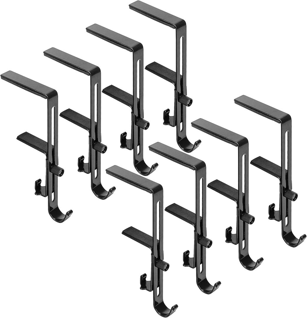 Alpurple 8 PCS Adjustable Christmas Metal Stocking Hooks Hanger for Mantle, Black