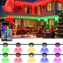 150 FT Permanent Outdoor Lights, Waterproof 2-in-1 Eaves & Ground Stakes LED String Lights with App/Remote Control for House, Garden Smart Color-Changing Lighting for Halloween Christmas Decorations