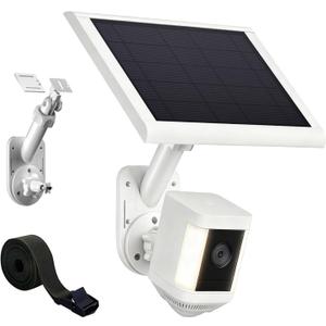 2-in-1 Wall and Pole Mount for Ring Cameras | Compatible with Ring Spotlight Cam Pro/Plus, Stick Up Cam & Solar Panels | Universal 1/4 Inch Screw for Arlo, Eufy, Wyze and More Cameras & Solar Chargers (White)