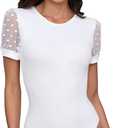 BUENOS NINOS Bodysuits for women Women's Crew Neck short sleeve Tops Bodysuit Jumpsuit Size L