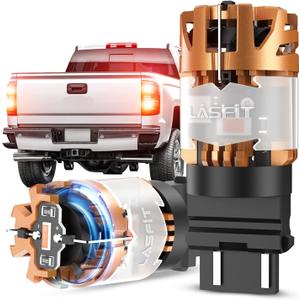 LASFIT 3157 LED Bulb Red, 3057 4157 Built in Resistor for Tail Brake Lights Upgraded Bright for 2007-2013 Silverado 1500, Canbus Ready Stop Lights, Pack of 2