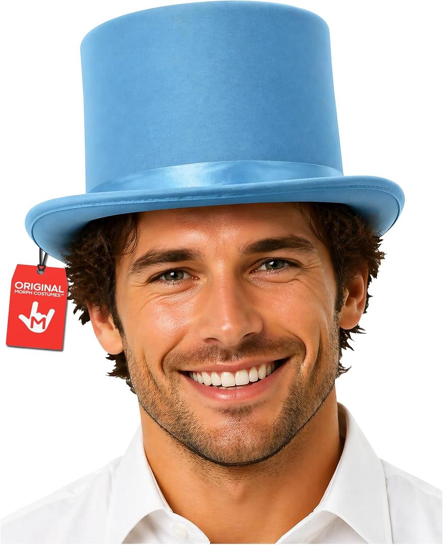 Nicky Bigs Novelties Morph Tall Top Hat for Men Adjustable Size, Victorian Hat, Victorian Tophat Costume Accessory