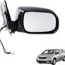 Passenger Side Power Door Mirror w/Heated Compatible with Toyota Sienna 2004-2010 Heated Manual Folding Black Outside Rear Right View Mirror, Replacement for 87910AE020 TO1321205