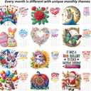 Diamond Art Painting Desk Calendar 2026 Monthly Flip Tabletop Calendar Kit, DIY 5D Festival Diamond Art Painting Calendar for Home Office Planning Desktop Ornament DIY Craft Gift