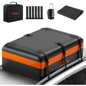 Car Roof Bag 21 Cubic Feet Waterproof 840D Heavy Duty Rooftop Cargo Carrier Bag for All Cars with/Without Racks Includes Anti-Slip Mat Storage Bag Luggage Lock
