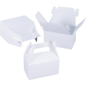 XAGLVV 24 Pack White Gable Boxes with Handles Paper Party Favor Gift Box for Wedding Birthday Baby Shower Graduation Christmas Party Favors