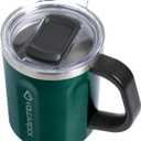 16 Oz Coffee Mug with Handle and Lid, BPA Free Coffee Cup, Keep Cold 6 Hours and Keep Warm 5 Hours, Great Tea Mug for Home Offie and Outdoor Use (Deep Green)