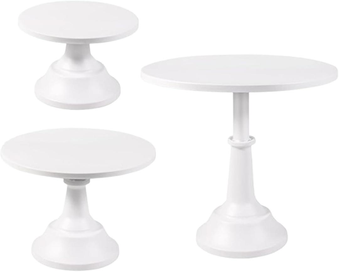 3 Pack White Cake Stand, Dessert Table Display Set, 8'' 10'' 12'' Display Table with Base, Multi-Function Cake Stand for Birthday, Wedding, and Party Decorations, Celebratio, Anniversary