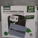 RVGUARD 30 Amp 50 Foot RV Extension Cord with Reverse Polarity Indicator, Heavy Duty 10/3 Gauge STW Cord with Cord Organizer, TT-30P/R Standard Plug, Green, ETL Listed