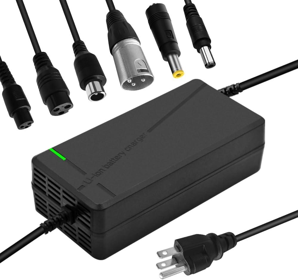 54.6V 5A Charger with 6-in-1 Plug for 48V Lithium Battery Such as Car Truck Lawn Mower Boat Marine Batteries (54.6V5A-(6-in-1 Plug))