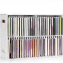 SANFURNEY 52 Slots CD Storage Holder, Wall-Mounted CD Display Stand Jewel Cases Organizer Rack, Stackable Disc Case Holder for Theatre Room