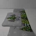 Merry Christmas Kitchen Rugs Set of 2 Grey Farmhouse Decorative Rubber Backing Xmas Winter Holiday Floor Mat Tree Joy Mat Anti-slip Let It Snow Decorations for Indoor Outdoor Home 15,5"/46,5" And 15,5"/23"