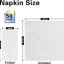 White Napkins Hand Towels Disposable, Linen Feel Dinner Napkins with Prefolded Built-in Flatware Pocket, Guest Paper Hand Towels For Wedding, Dinner Or Party (16x16in, 50Pack
