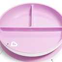 Munchkin Stay Put Suction Plates for Baby and Toddler, 3 Divided Sections, Purple