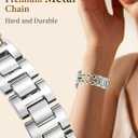 Newlibery Silver Gold Watch Bands for Women Compatible with Apple Watch 38mm 40mm 41mm 42mm (S10/11) Adjustable Metal Strap Dressy Pretty Chain Bracelet for iWatch Series 11/10/9/8/7/6/5/4/SE/3/2/1