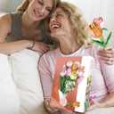 Flower Bouquet Building Set Tulips Rose with Vase for Adults -1011pcs