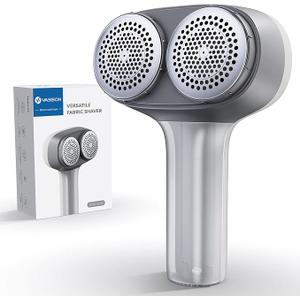 VASSON Fabric Shaver, Electric Lint Remover, Rechargeable Lint Shaver, Sweater Shavers to Remove Pilling, Large Fuzz Remover for Clothes Couch Furniture (Greyish White)