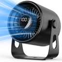 Desk Fans Small Quiet, 100 Speeds Rechargeable Fan Portable, 4000mAh Battery Powered Fan with Digital Display, 110 Tilt Adjustable Personal Table Fan for Bedroom Home Office Travel, Black