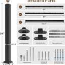 Aluminum Deck Railing Kit, Modular 36 in H. x 4 Ft W Level Railing Kit for Outdoor Steps,Heavy Duty Balustrade System for Deck, Porch, Patio & Balcony(1 Post, 1 Panel)