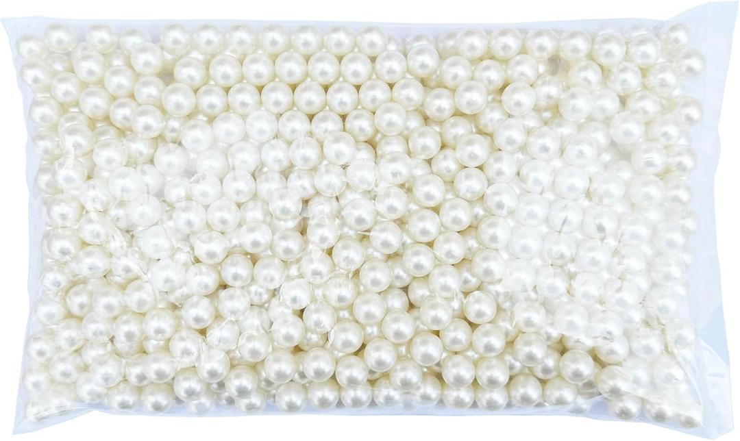 FM FM42 500g/560pcs 12mm No Hole Ivory Simulated Pearl Beads for Crafts