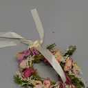 Vivivalue Rose Flower Crown Boho Flower Headband Hair Wreath Floral Headpiece Halo with Ribbon Wedding Party Festival Photos Pink