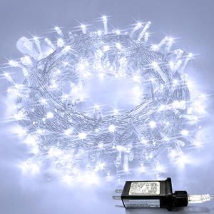 JMEXSUSS 33ft 100 LED White Christmas Lights, 8 Modes Connectable Clear Wire Twinkle Fairy String Lights Indoor, Plug-in Christmas String Lights Outdoor Waterproof for Christmas Wedding Party Tree