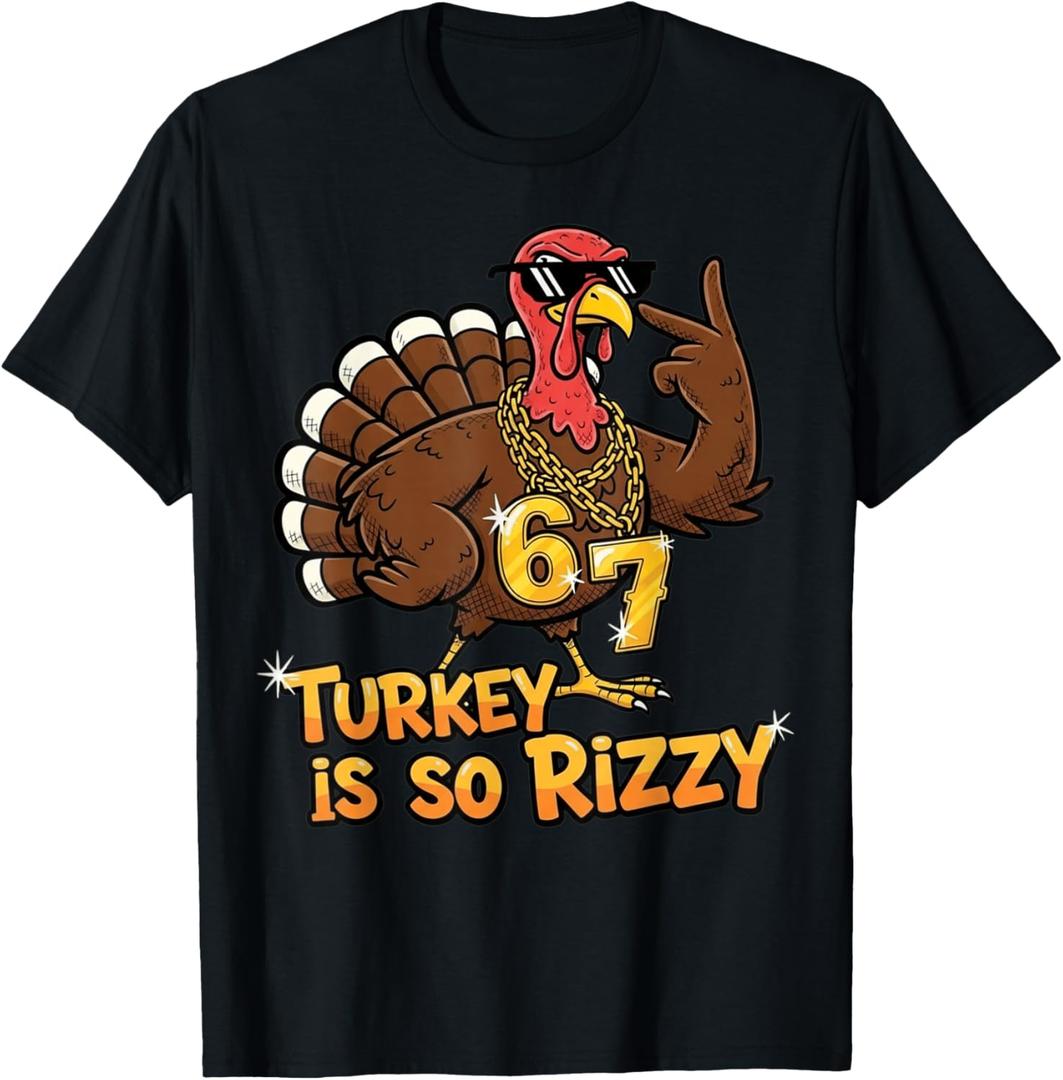 Funny Turkey is So Rizzy Thanksgiving Meme 67 T-Shirt