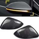 1 Pair Black Rearview Mirror Cover Left Right Side Mirror Covers Caps for VW Golf MK7 7.5 GTI 7 Golf 7 R (Carbon Fiber)