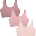 Fruit of the Loom Women's 3-Pack Seamless Full-Coverage Back Smoothing Wireless Bra L