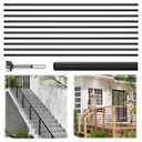 LukLoy 10 Pack 4.7 FT x 5/8 inch SS304 Horizontal Stair Balusters Outdoor | Rust And Weather Resistance, Matte Black Baluster For Outdoor Stairs, Decks, Porches, Wood Drill Bit Included