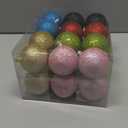 Syhood 24 Pcs Vintage Glittering Christmas Ball Ornaments Plastic 2.4 Inch Colorful Retro Shatterproof Christmas Ball for Tree Hanging Decorations Holiday Wedding Party Decorations