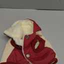 Fleece Lining Extra Warm Dog Hoodie in Winter,Small Dog Jacket Puppy Coats with Hooded,Beige and Red S (Small (Pack of 1))