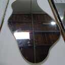 Irregular Mirror Full Length, 67"x31" Asymmetrical Tempered Glass Mirrors for Dressing, Modern Large Abstract Frameless Mirrors for Living Room Bathroom Bedroom Entry Way, Hangs Horizontal Or Vertical (Black)