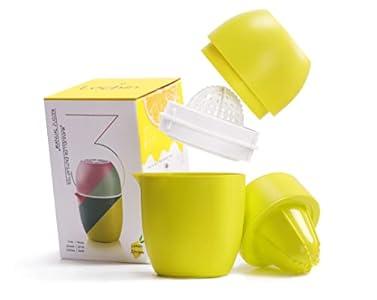 Lechin Hand Juicer - Citrus Juicer with Lemon Shape - Hand Lemon Juicer with Two Press Options for Different Fruits