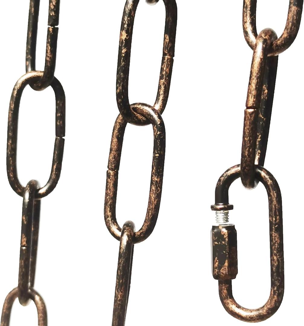 6ft Aged Bronze Finish Lighting Chain Industrial Style Deco Chain (4mm)