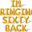 Letter Balloons - IM BRINGING SIXTY BACK 16" Inch Alphabet Letters Foil Mylar Balloon 60th Birthday Party Balloon Banner (Gold)