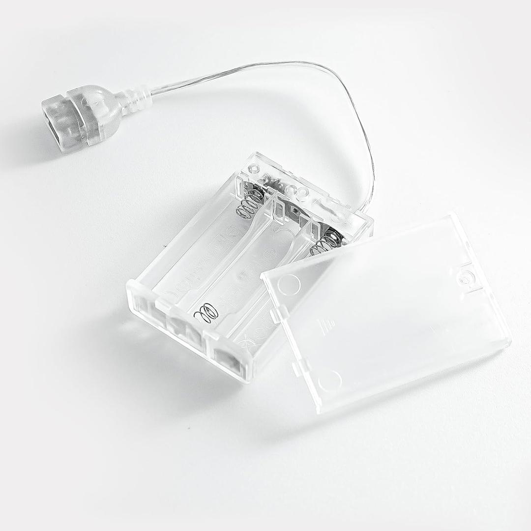 Portable Battery Pack for 5V LED Neon Signs Power Supply,Converting USB Neon Lights to Battery-Powered Type (3AA, Transparent) for Indoor & Outdoor Use Adapter