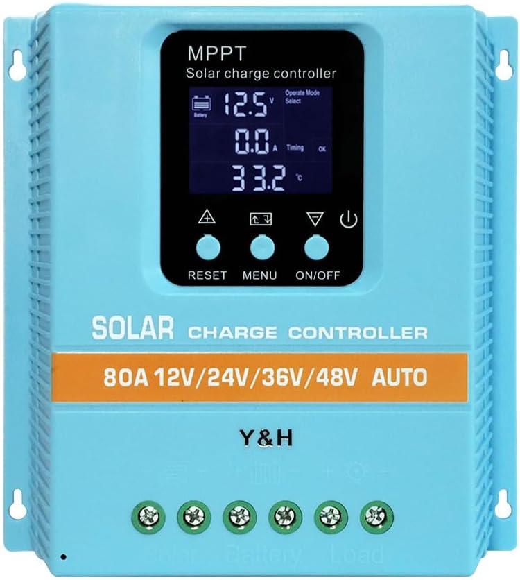 MPPT 100A Solar Charge Controller 12V 24V 36V 48V LCD Display Battery Intelligent Regulator Max 100V Input Dual USB for Lead-Acid/Lithium
