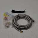 12 Feet 3/8 Propane Hose Extension, Braided Propane Tank Gas Line Hose, with Adapter, 3/8" Male Flare to 1/2" 1/4" 1/8" 3/8" 3/8" NPT Male, for Camper, RV, Camper, Grill, Griddle, Heated, Fire Pit
